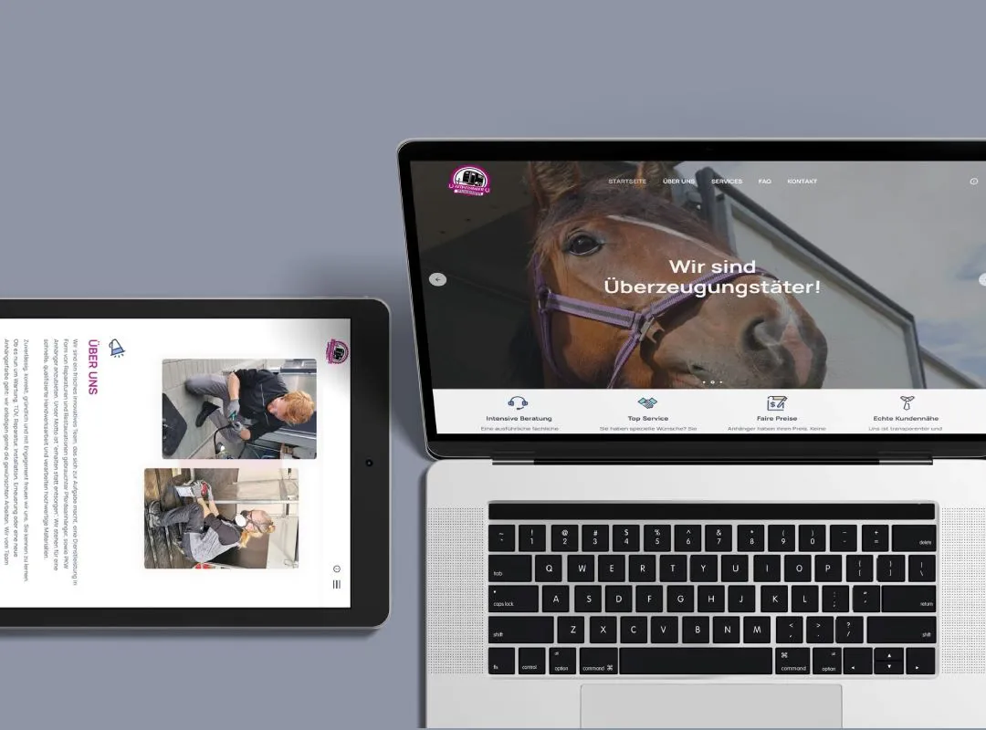 Website von Heidehänger auf Laptop und Tablet