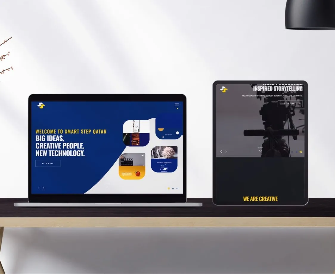 Website von Smart Step auf Laptop und Tablet