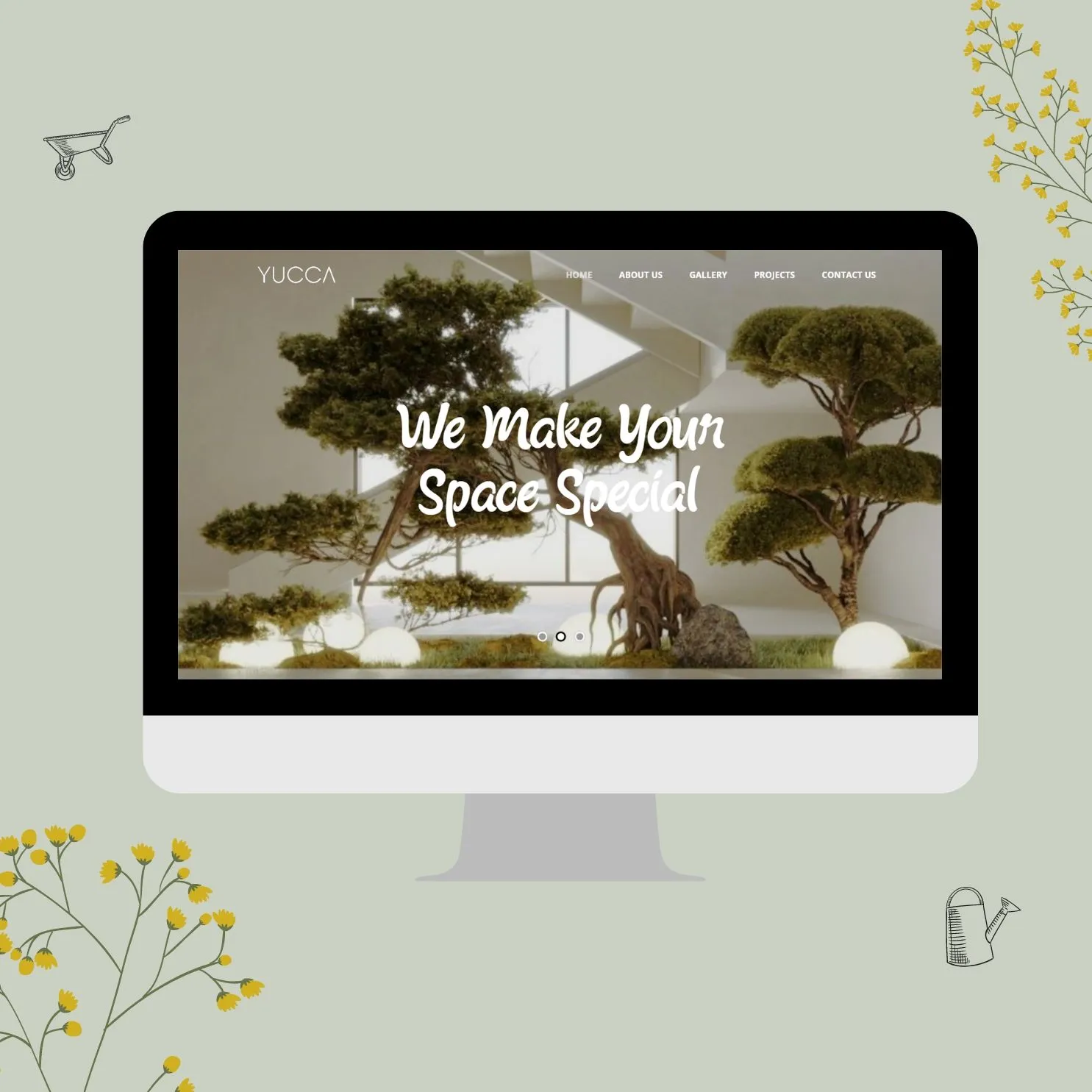 Website von Yucca auf einem iMac