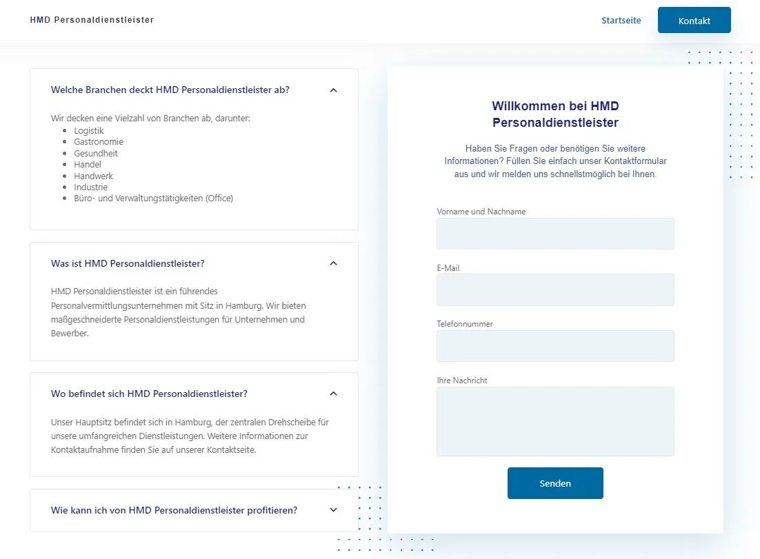 Häufige Fragen und Kontaktformular