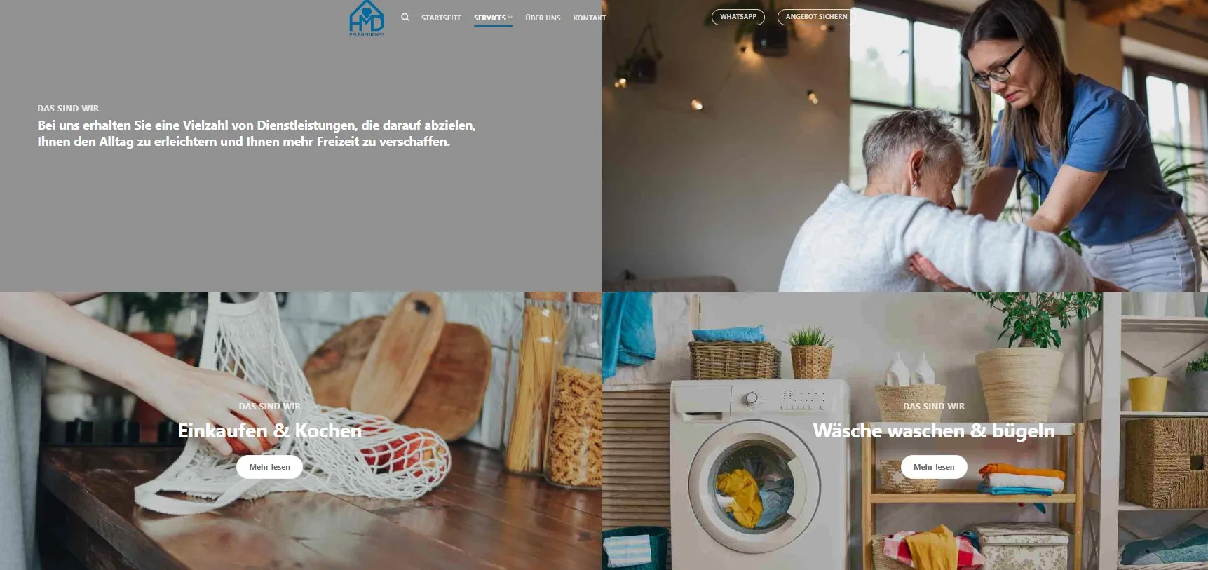 Startseite mit Bildern aus dem Alltag