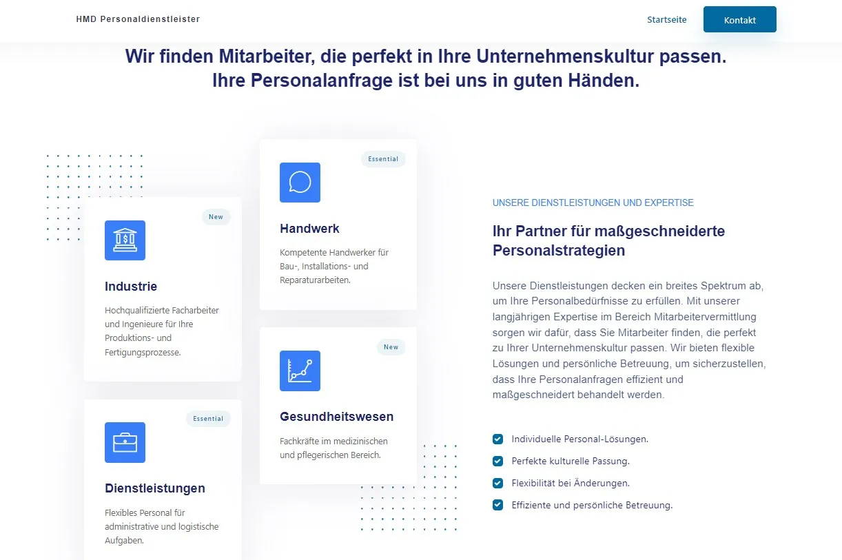 Branchen wie Industrie, Handwerk und Gesundheitswesen